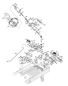 Steering Column And Pedal Controls Diagram and Parts List for Z-FORCESZ48 (17AIDGHB-17AIDGHB010)(2015) Cub Cadet Lawn Tractor